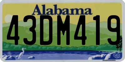 AL license plate 43DM419