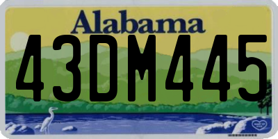 AL license plate 43DM445
