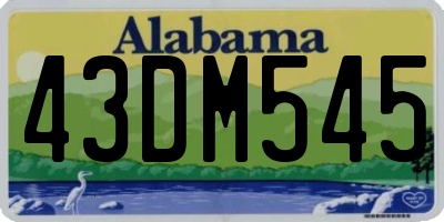 AL license plate 43DM545