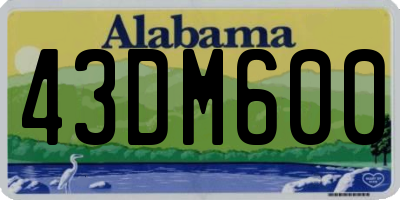 AL license plate 43DM600