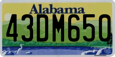 AL license plate 43DM650