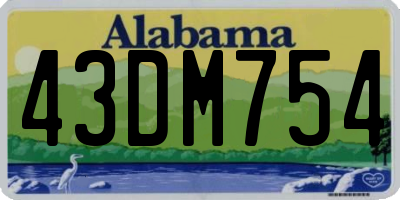 AL license plate 43DM754
