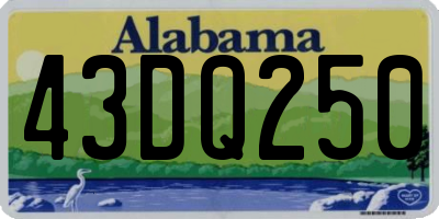 AL license plate 43DQ250