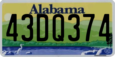 AL license plate 43DQ374