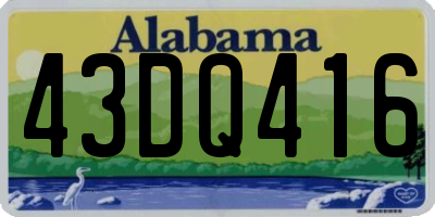 AL license plate 43DQ416