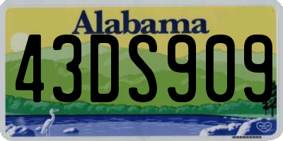 AL license plate 43DS909
