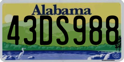 AL license plate 43DS988