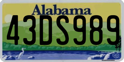 AL license plate 43DS989