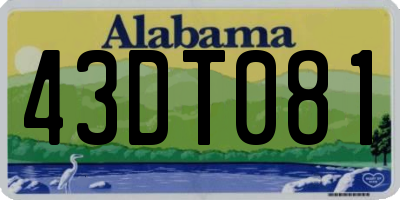 AL license plate 43DT081