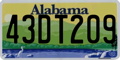 AL license plate 43DT209