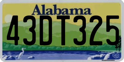 AL license plate 43DT325