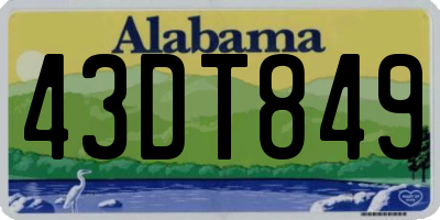 AL license plate 43DT849