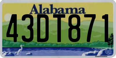 AL license plate 43DT871