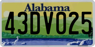 AL license plate 43DV025