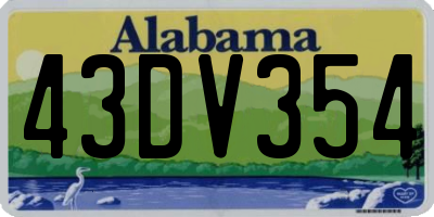 AL license plate 43DV354