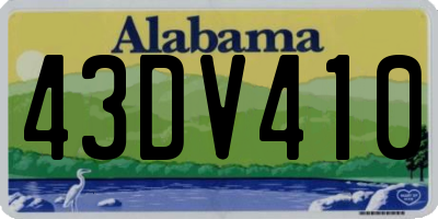AL license plate 43DV410