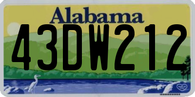 AL license plate 43DW212