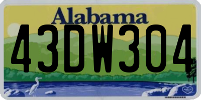 AL license plate 43DW304