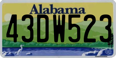 AL license plate 43DW523
