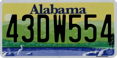 AL license plate 43DW554