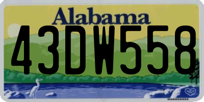 AL license plate 43DW558