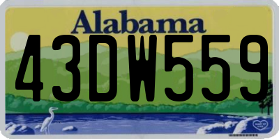 AL license plate 43DW559