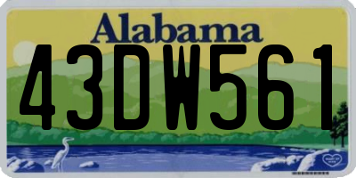 AL license plate 43DW561