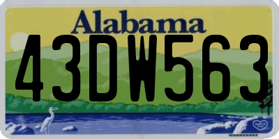 AL license plate 43DW563