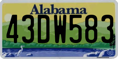 AL license plate 43DW583