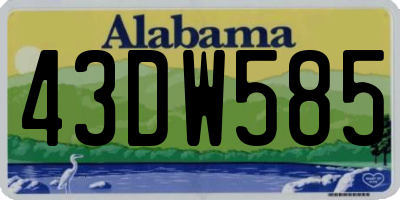 AL license plate 43DW585