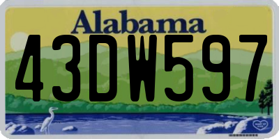 AL license plate 43DW597