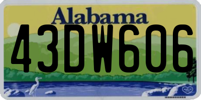 AL license plate 43DW606