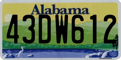 AL license plate 43DW612
