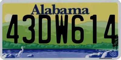 AL license plate 43DW614