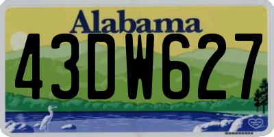 AL license plate 43DW627