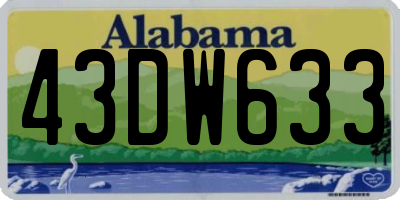 AL license plate 43DW633