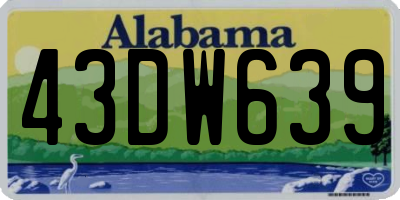 AL license plate 43DW639