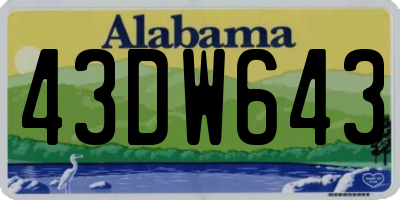AL license plate 43DW643