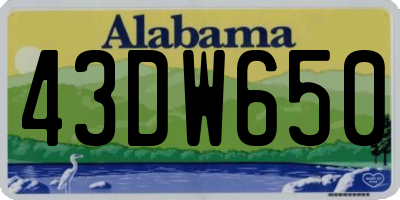 AL license plate 43DW650