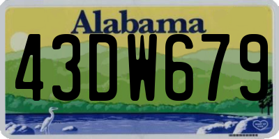 AL license plate 43DW679