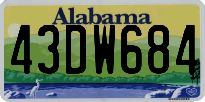 AL license plate 43DW684