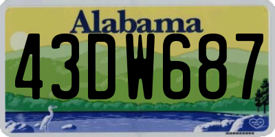 AL license plate 43DW687