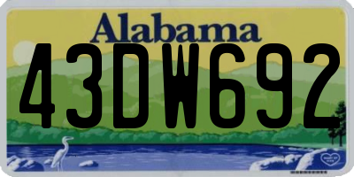 AL license plate 43DW692