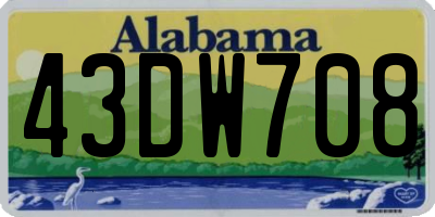AL license plate 43DW708