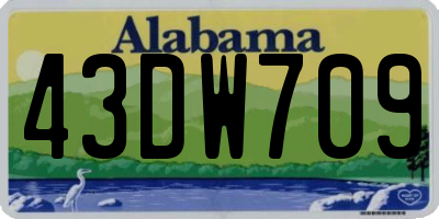 AL license plate 43DW709