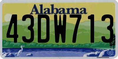 AL license plate 43DW713