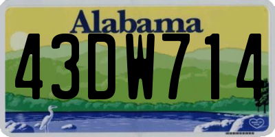 AL license plate 43DW714
