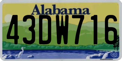 AL license plate 43DW716