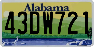 AL license plate 43DW721
