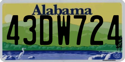 AL license plate 43DW724